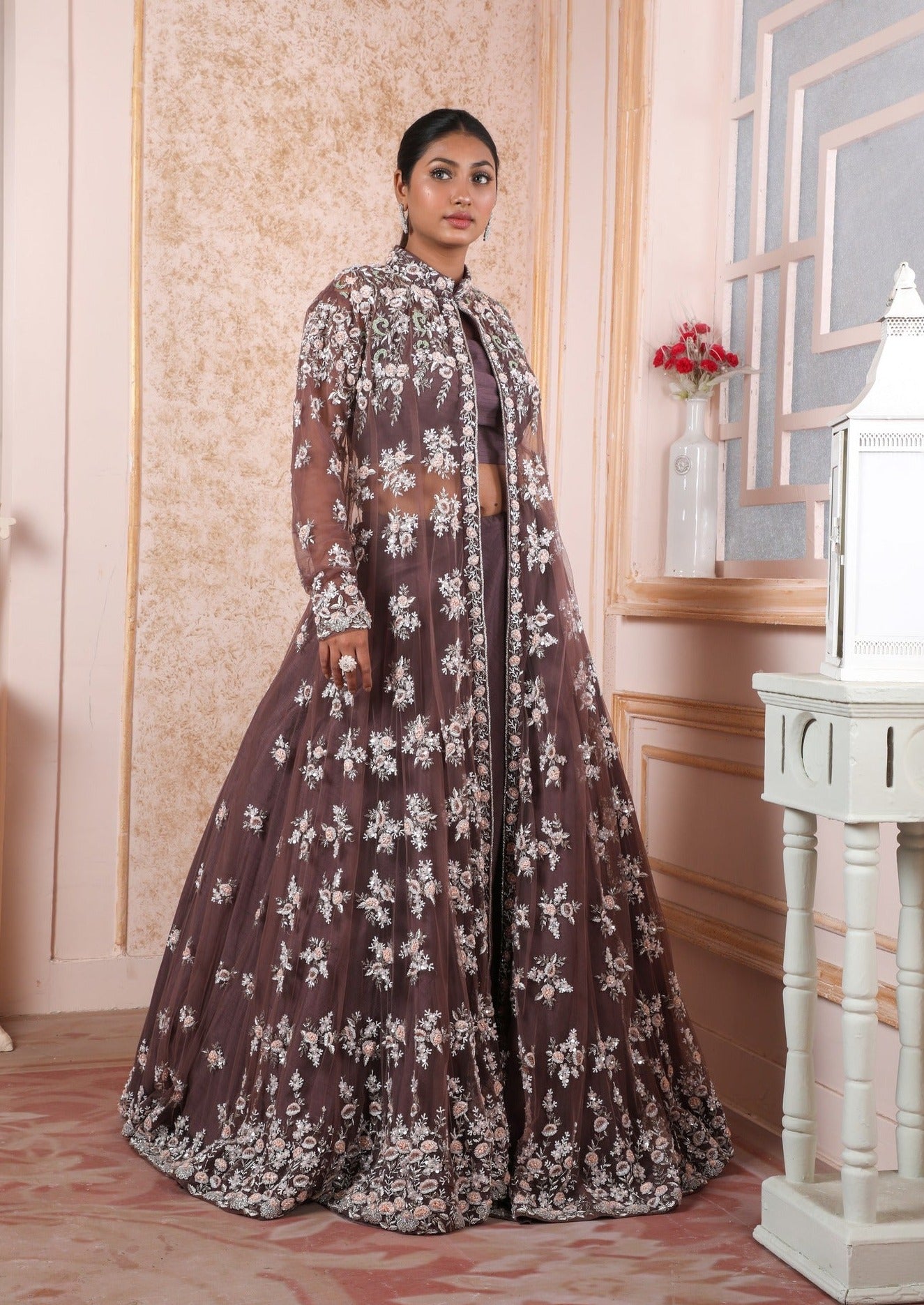 Pink Net Jacket Style Anarkali Suit 153799 | Anarkali dress, Gown party  wear, Dress materials